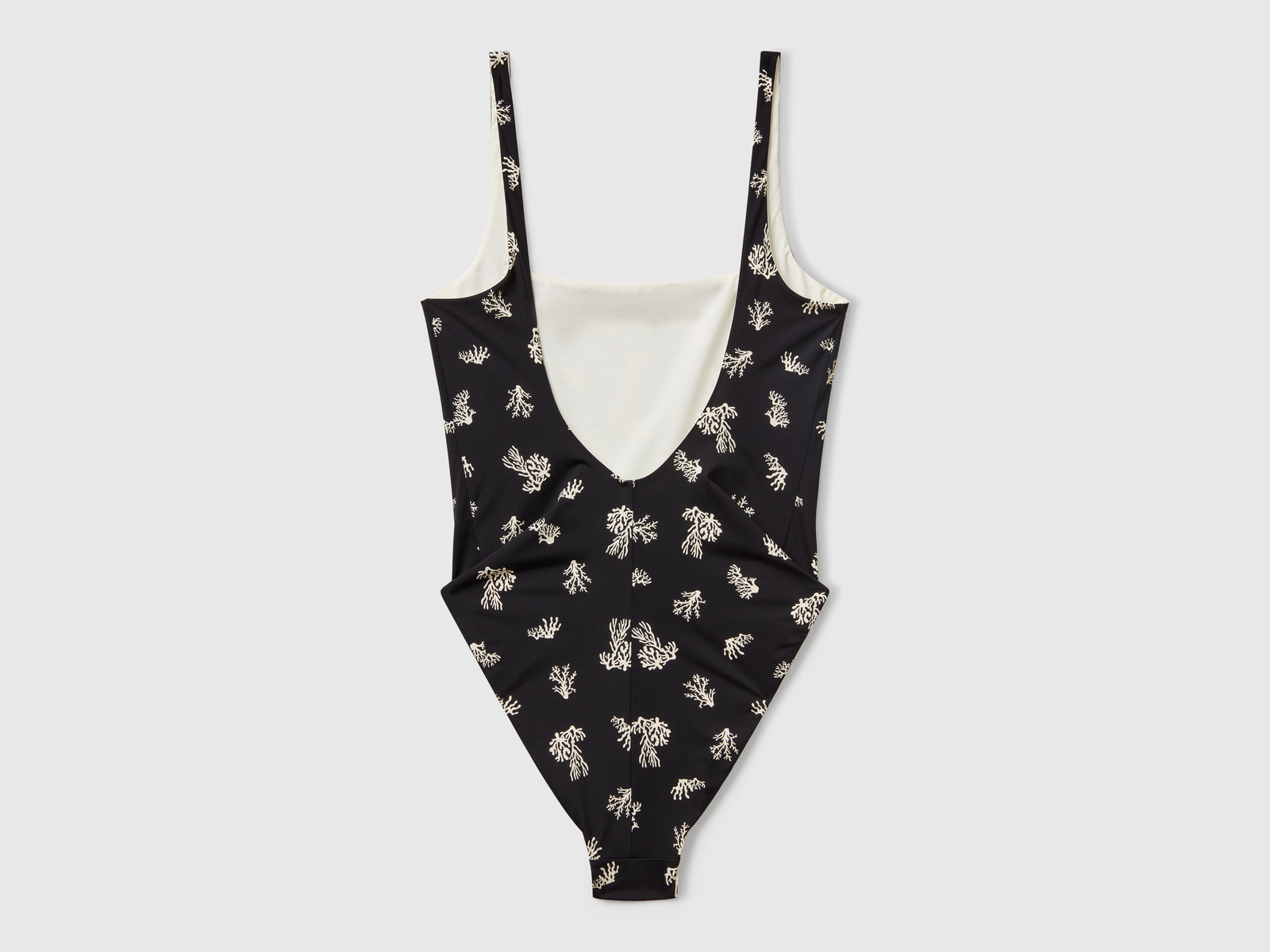 Costume intero con stampa coralli da donna nero 2 | Benetton Outlet