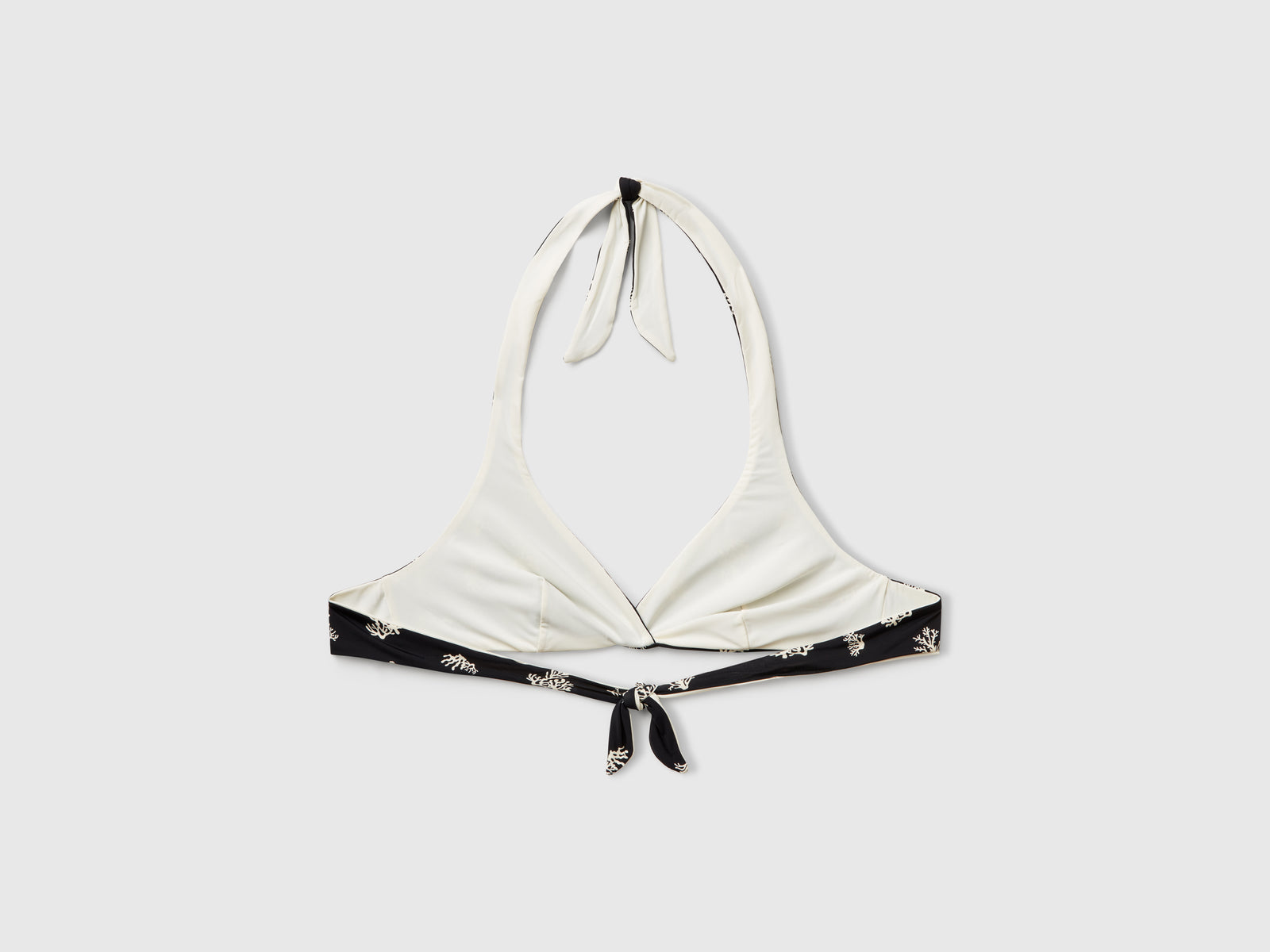 Triangle bikini with coral print da donna nero 2 | Benetton Outlet