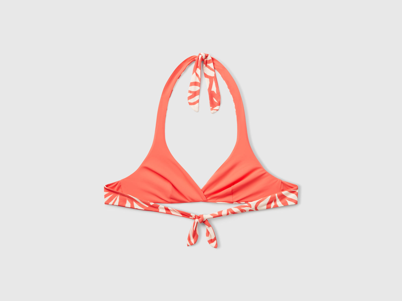 Triangolo mare con stampa floreale da donna salmone 2 | Benetton Outlet