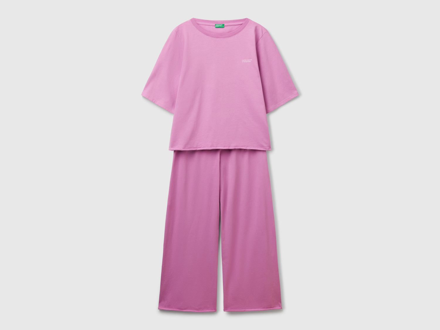 Pigiama ampio in puro cotone da donna malva | Benetton Outlet