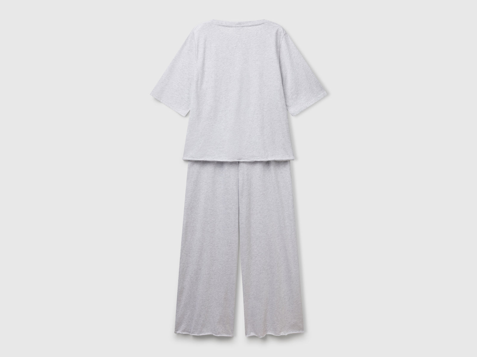 Pigiama ampio in puro cotone da donna grigio chiaro 2 | Benetton Outlet