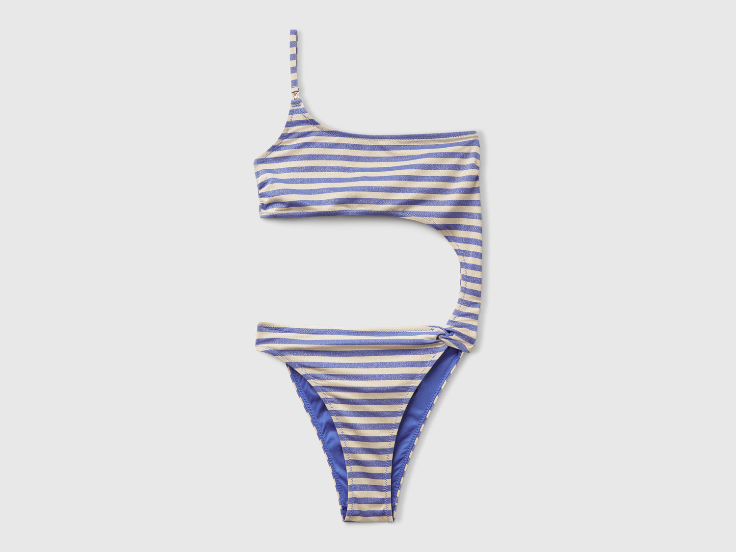 Costume intero a righe con lurex da donna blu | Benetton Outlet