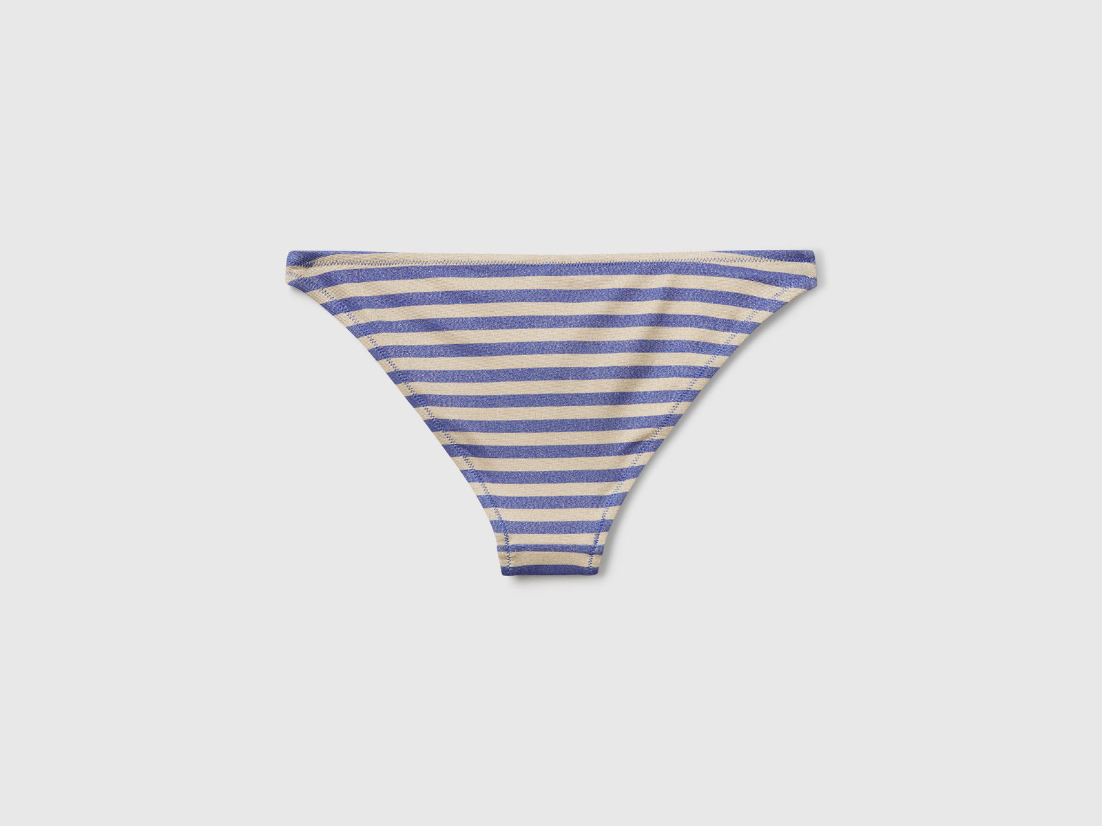 Striped swimsuit bottoms with lurex da donna blu 2 | Benetton Outlet