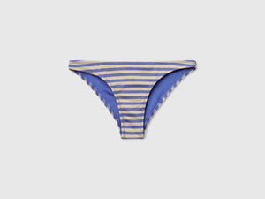 Striped swimsuit bottoms with lurex
