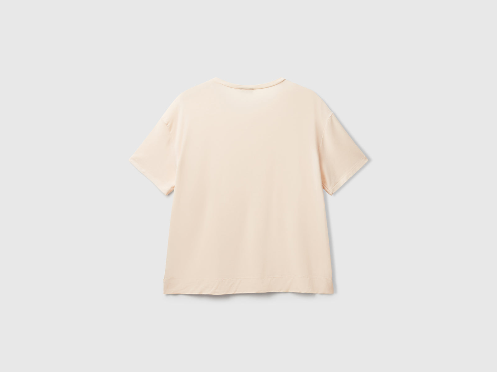 T-shirt  in Modal stretch da donna bianco panna 2 | Benetton Outlet