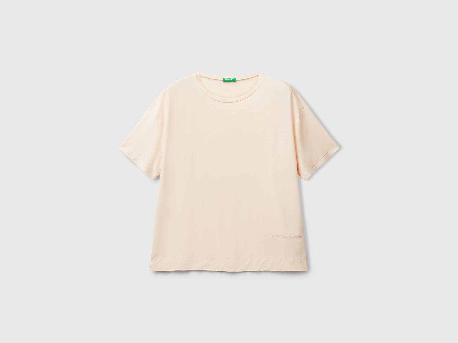 T-shirt  in Modal stretch da donna bianco panna | Benetton Outlet
