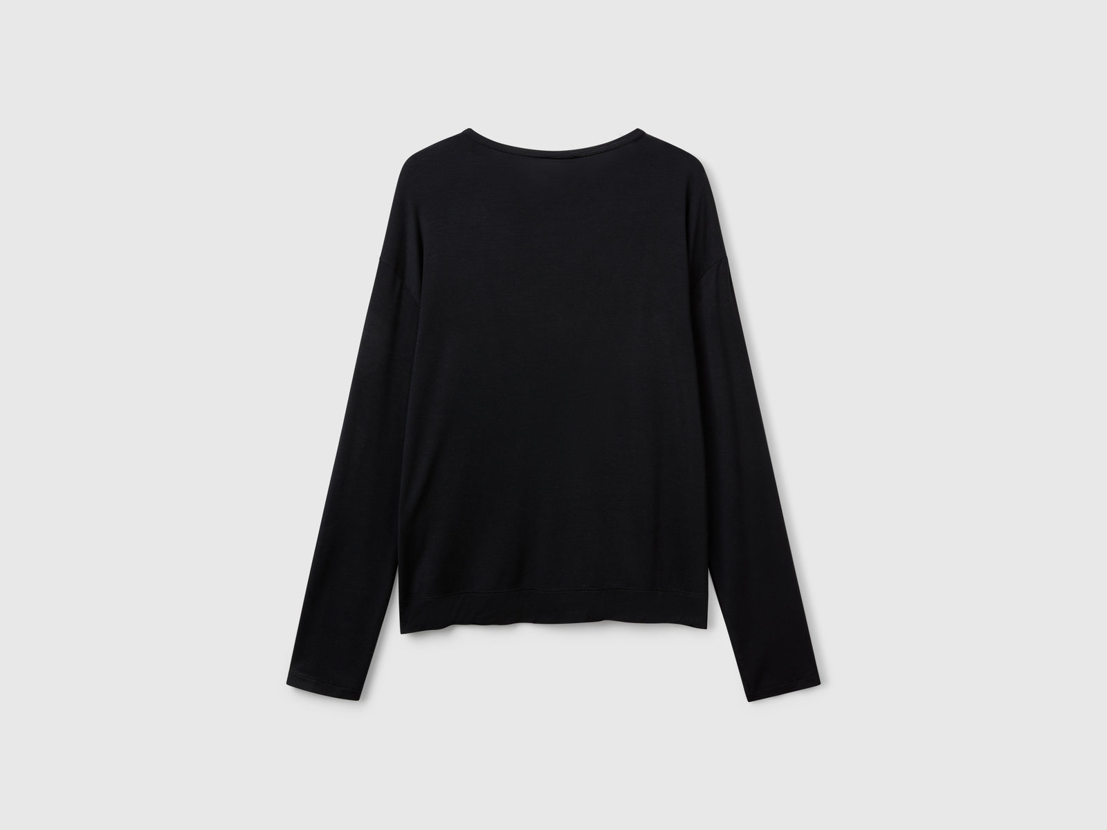 T-shirt manica lunga in Modal stretch da donna nero 2 | Benetton Outlet