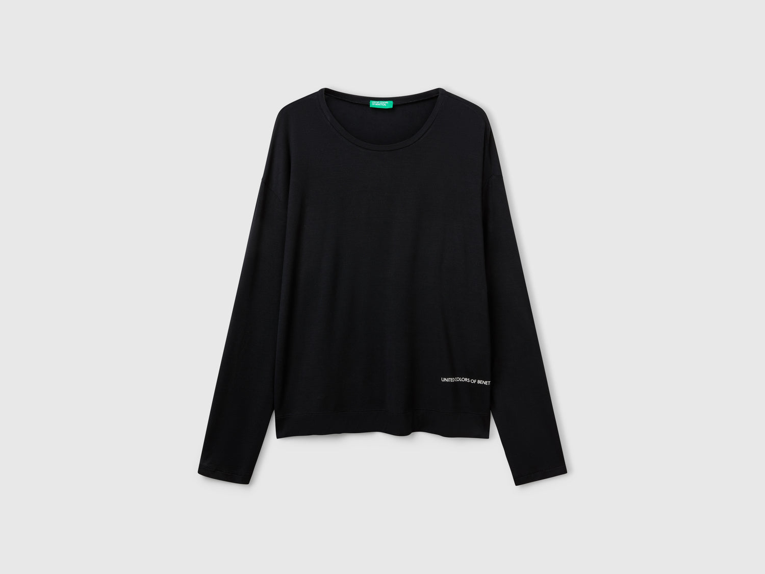 T-shirt manica lunga in Modal stretch da donna nero | Benetton Outlet