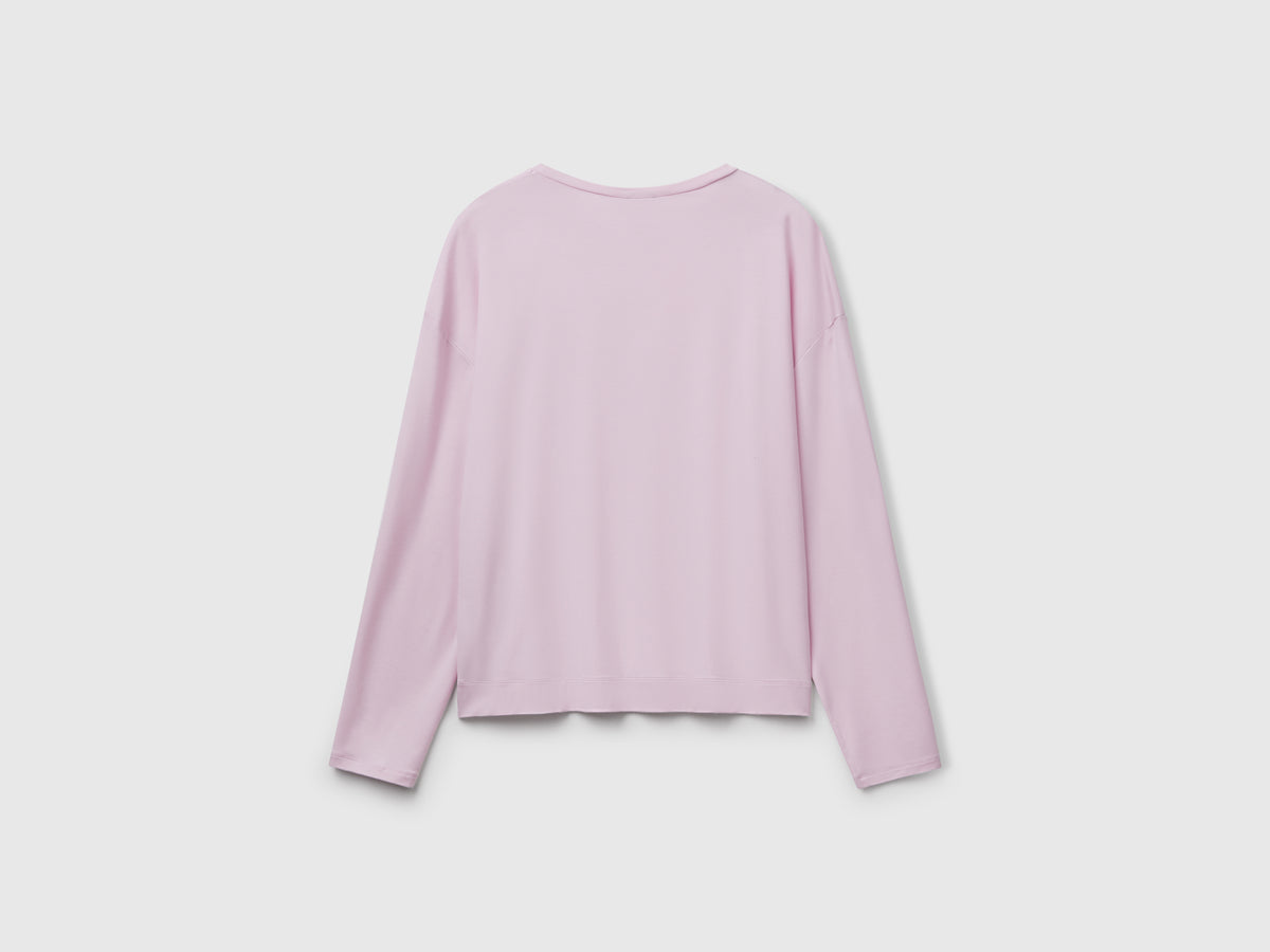 T-shirt manica lunga in Modal stretch