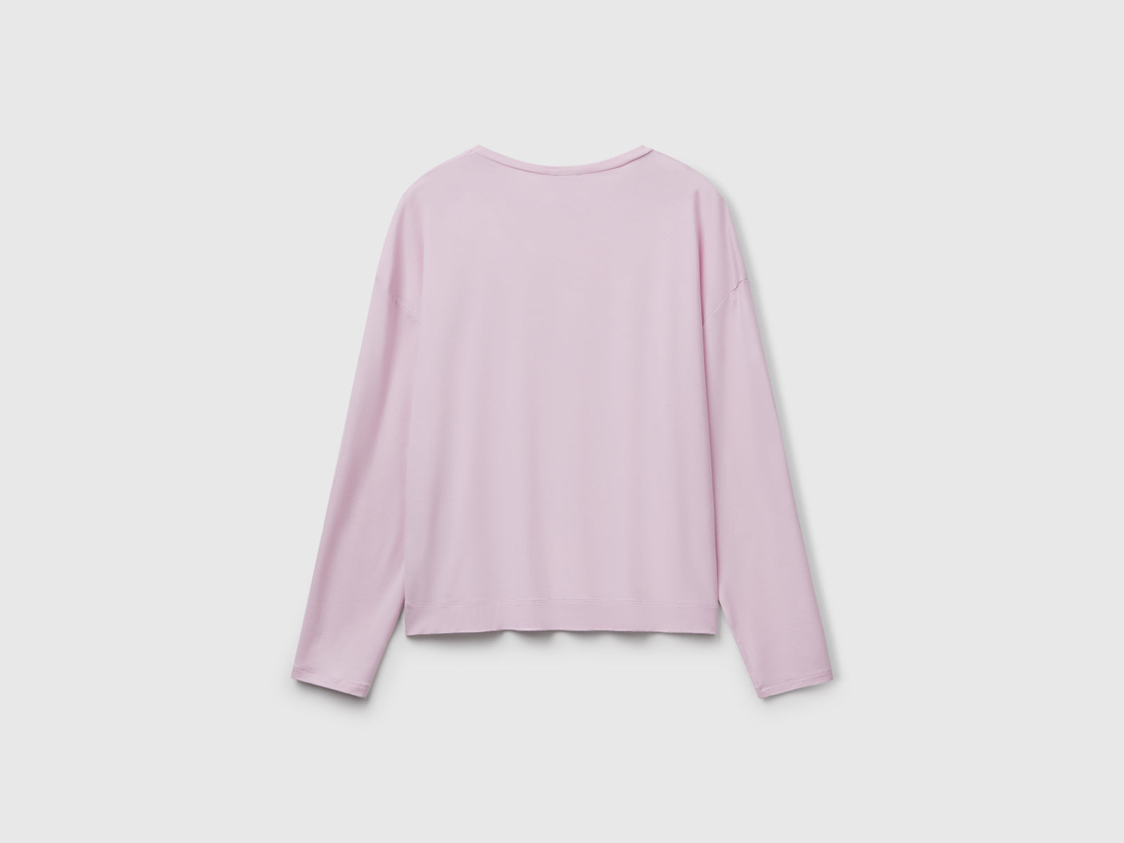 T-shirt manica lunga in Modal stretch da donna lilla 2 | Benetton Outlet
