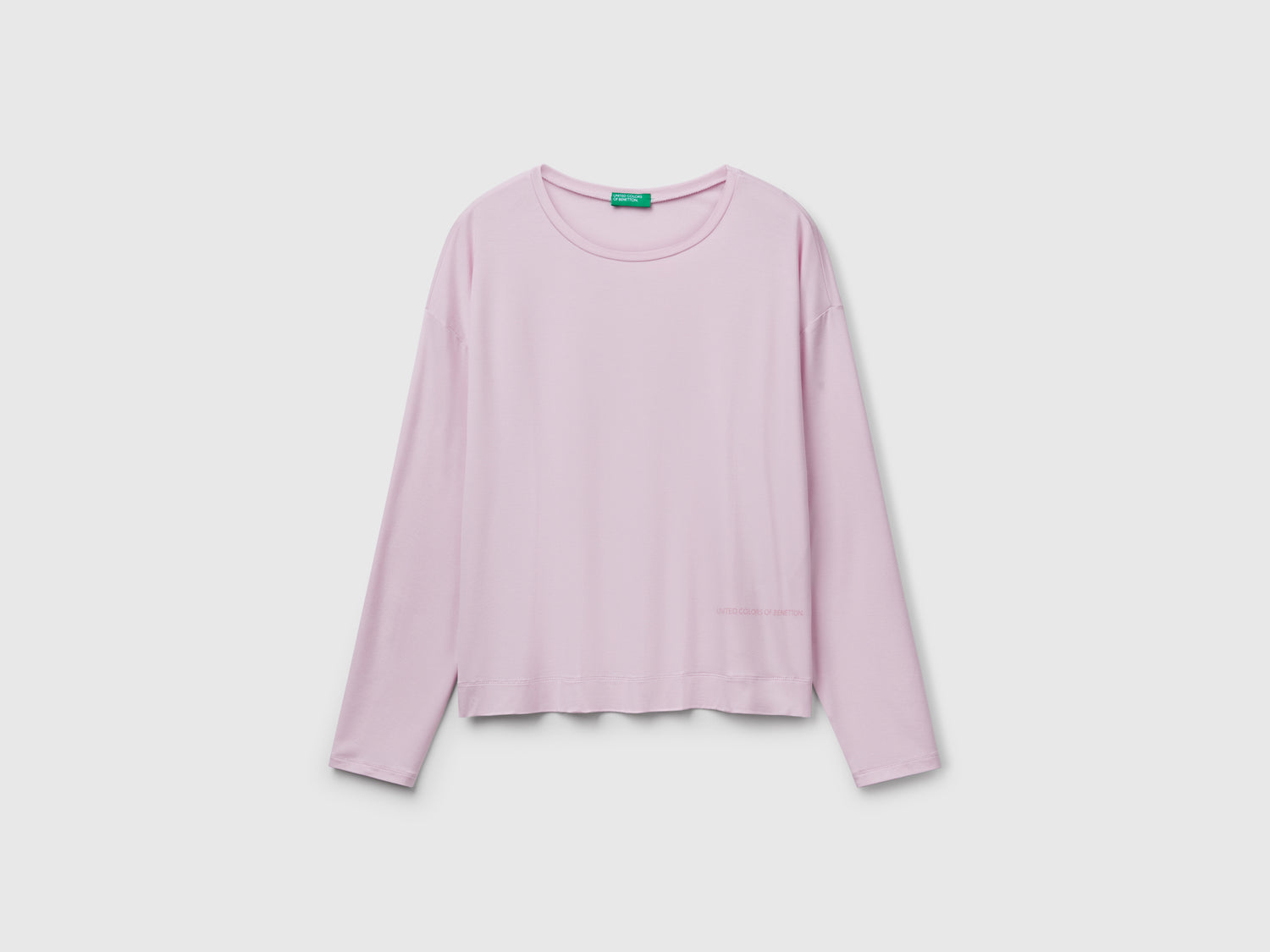 T-shirt manica lunga in Modal stretch da donna lilla | Benetton Outlet