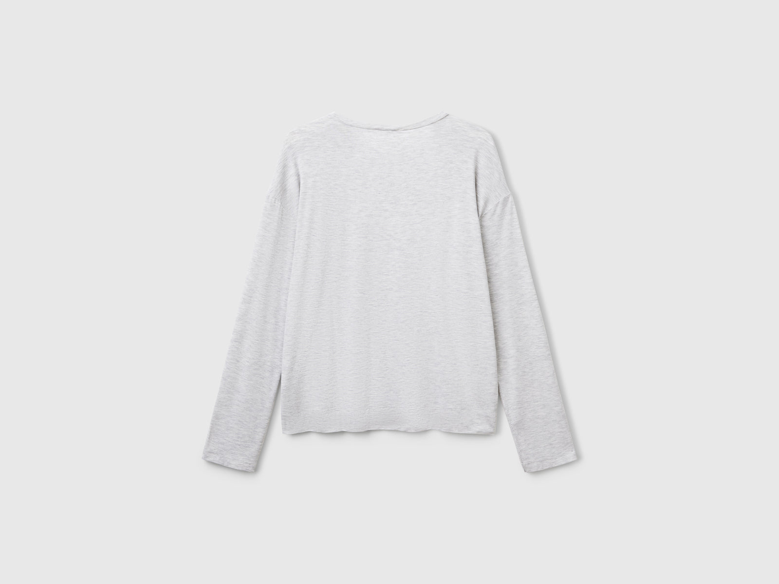 T-shirt manica lunga in Modal stretch da donna grigio chiaro 2 | Benetton Outlet
