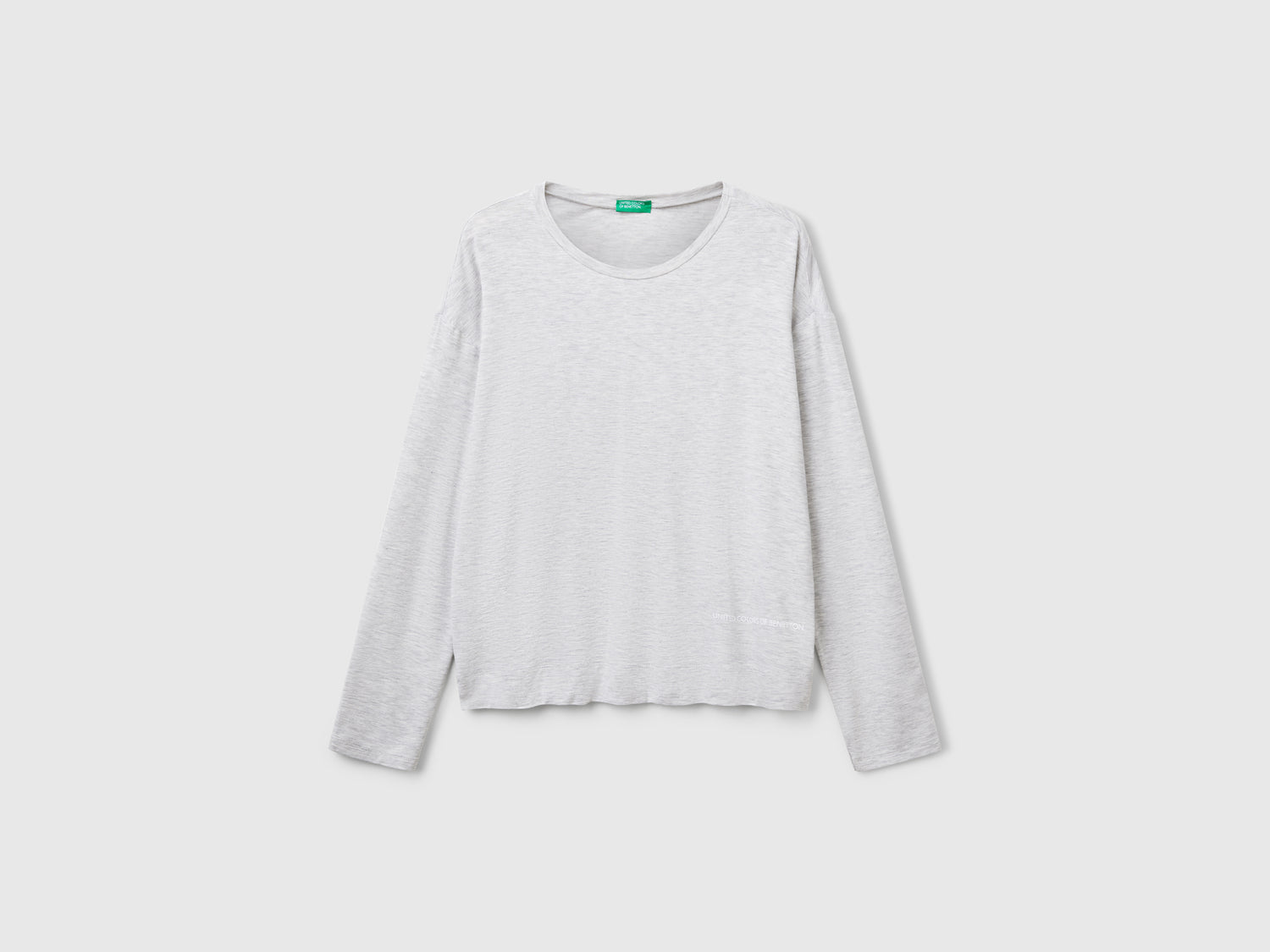 T-shirt manica lunga in Modal stretch da donna grigio chiaro | Benetton Outlet