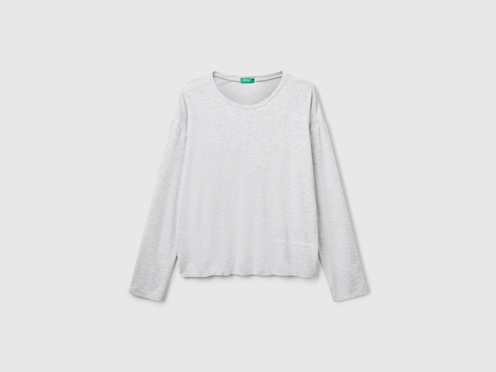 T-shirt manica lunga in Modal stretch da donna grigio chiaro | Benetton Outlet