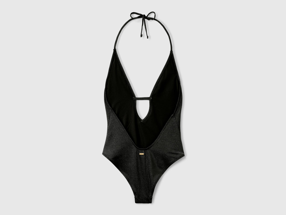 One-piece swimsuit with lurex