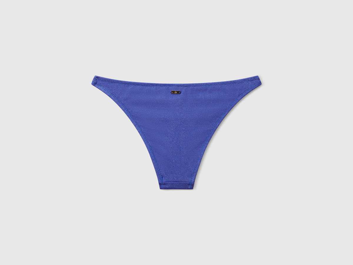 Low-cut swim briefs with lurex