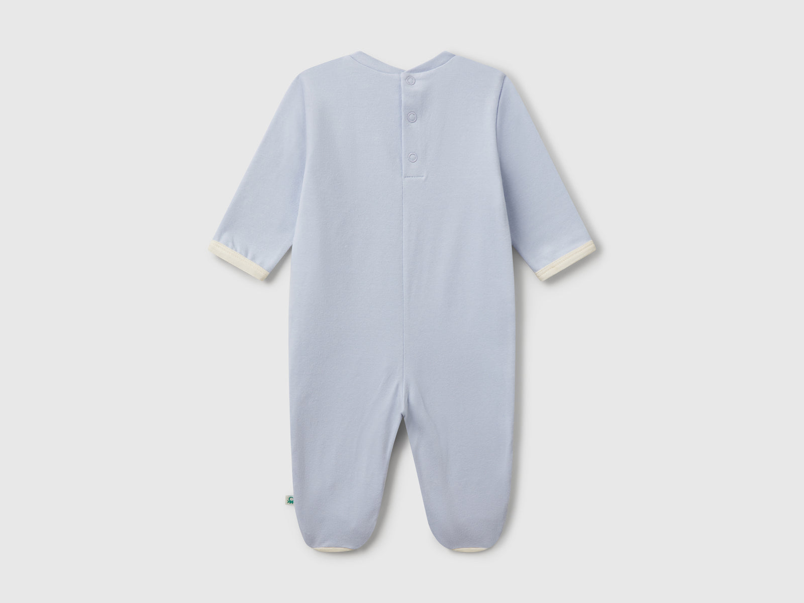 Tuta lunga con stampa animaletto da neonato azzurro 2 | Benetton Outlet