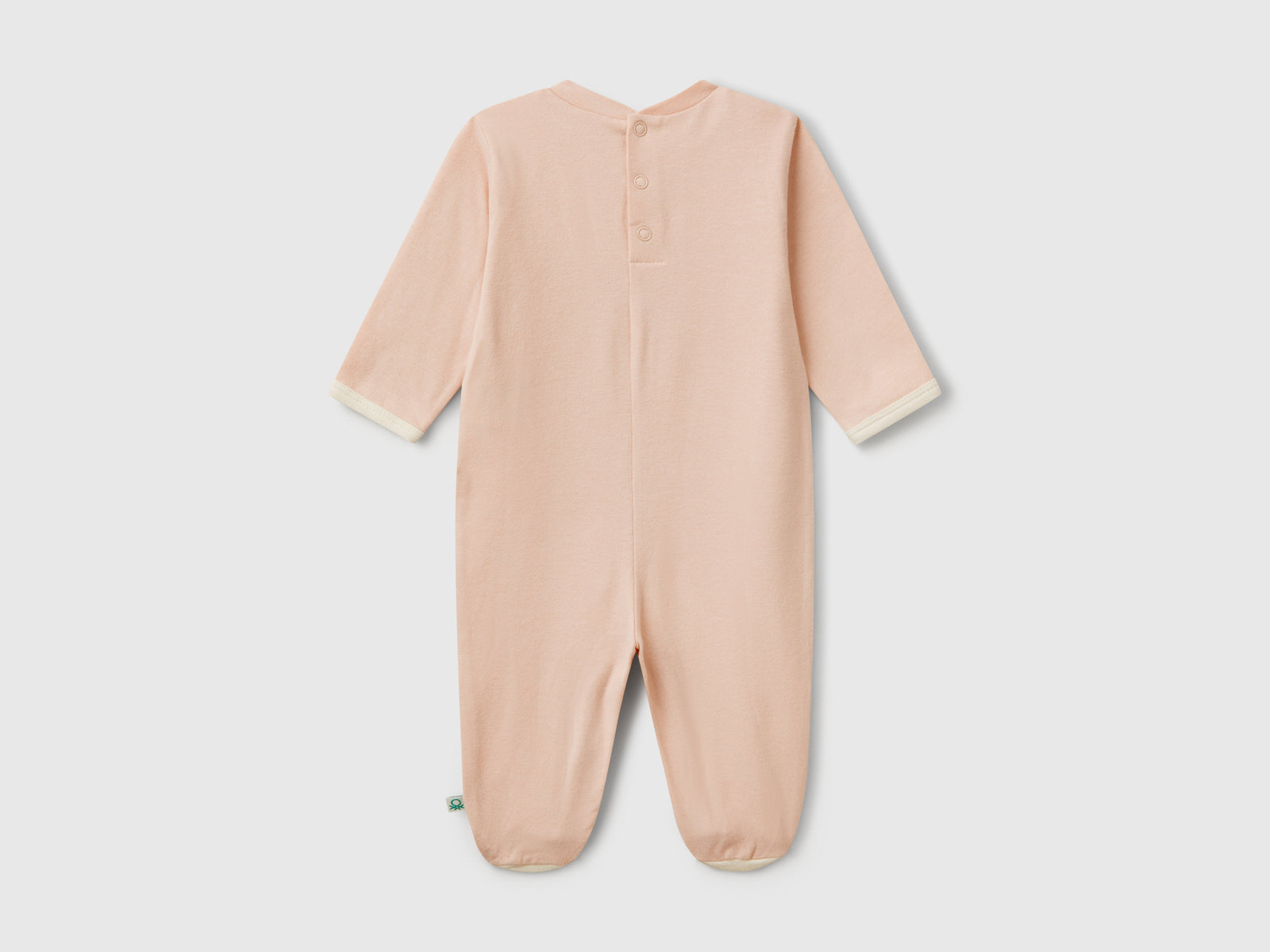 Tuta lunga con stampa animaletto da neonato rosa tenue 2 | Benetton Outlet