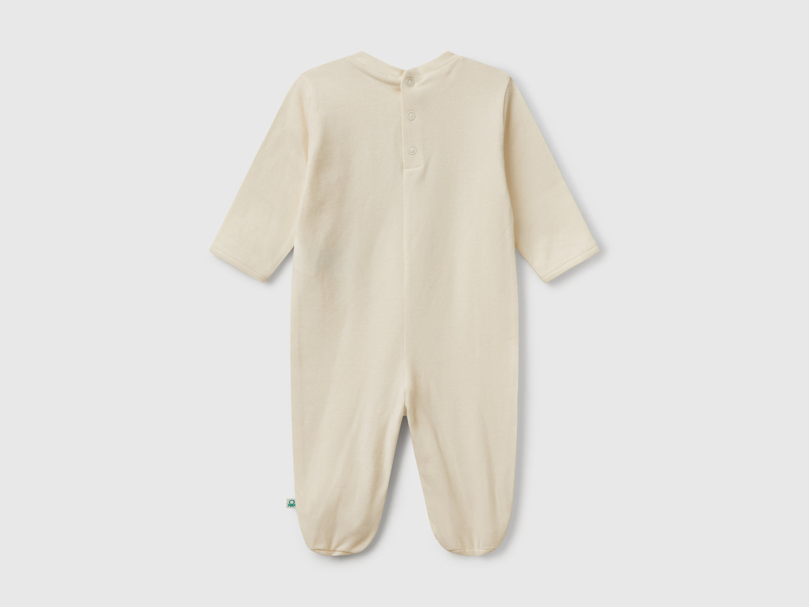Tuta lunga con stampa animaletto da neonato bianco panna 2 | Benetton Outlet
