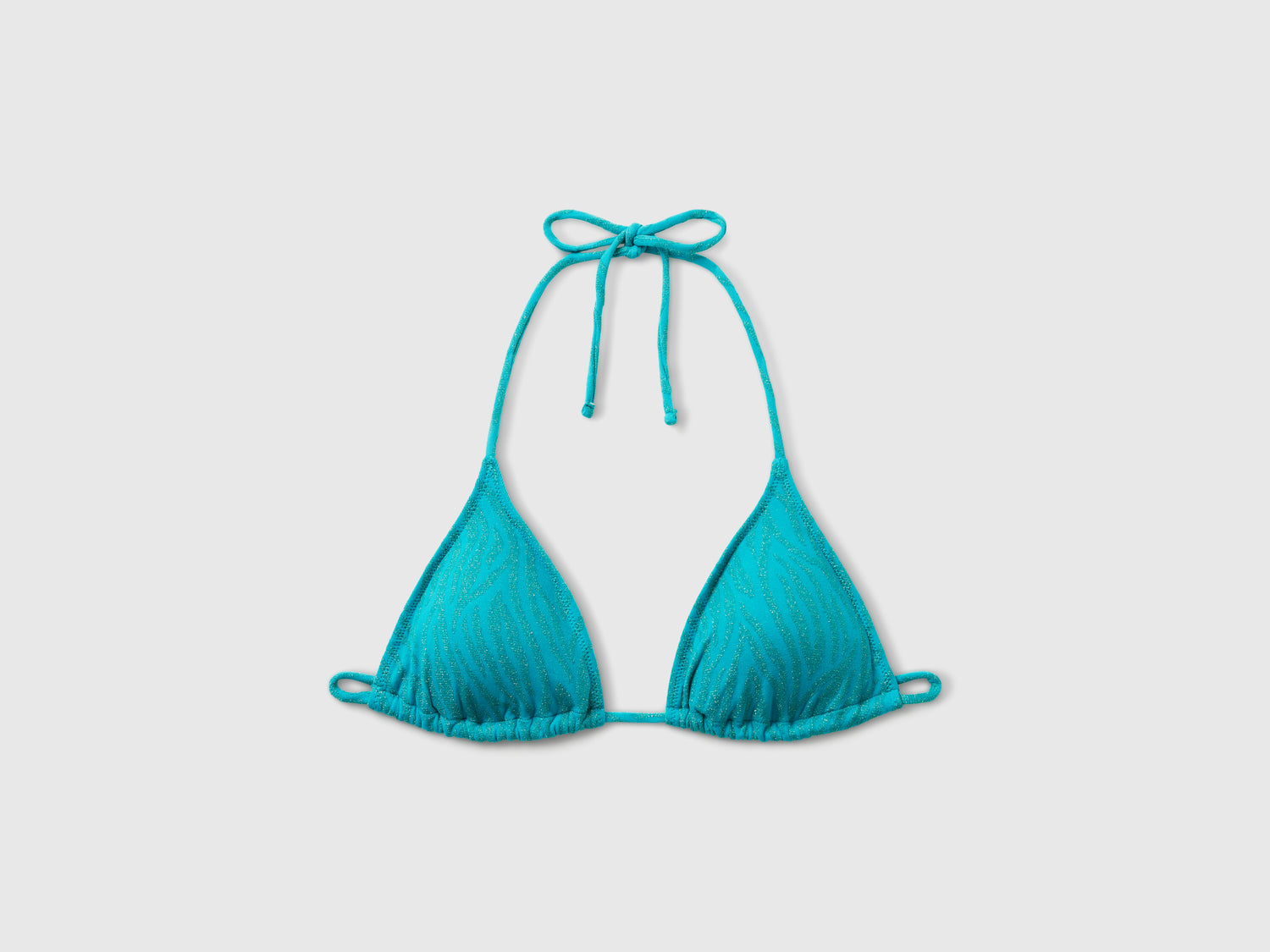 Triangolo mare imbottito animalier da donna turchese | Benetton Outlet
