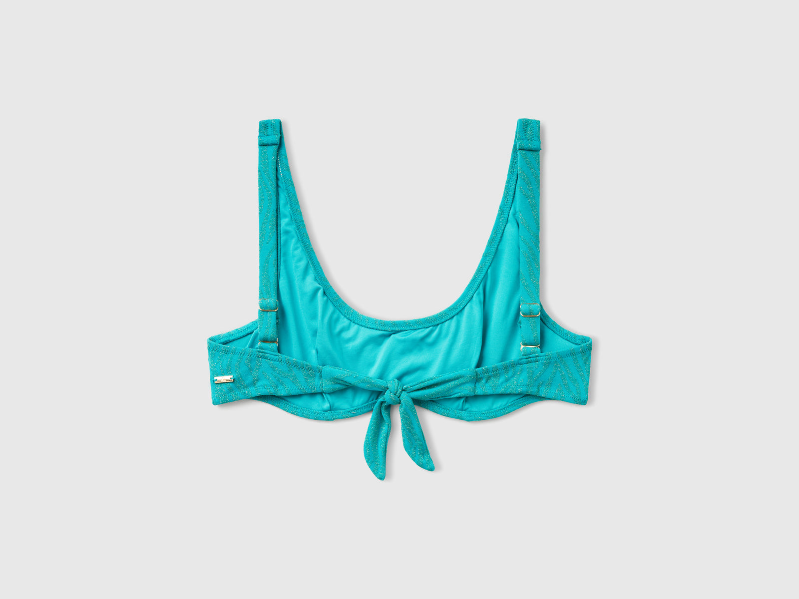 Brassiere mare animalier con lurex da donna turchese 2 | Benetton Outlet