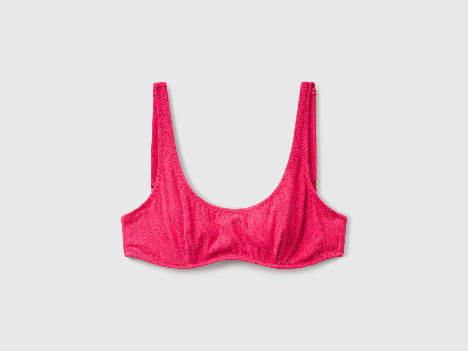 Brassiere mare animalier con lurex da donna fucsia | Benetton Outlet