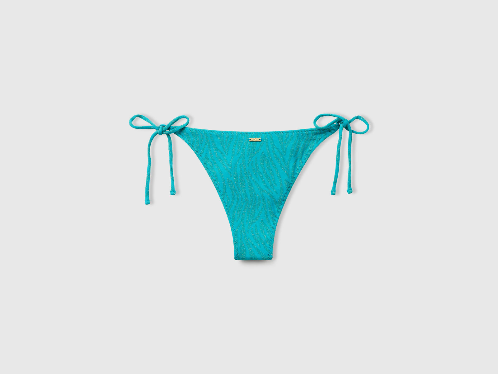 Slip mare animalier con lurex da donna turchese 2 | Benetton Outlet