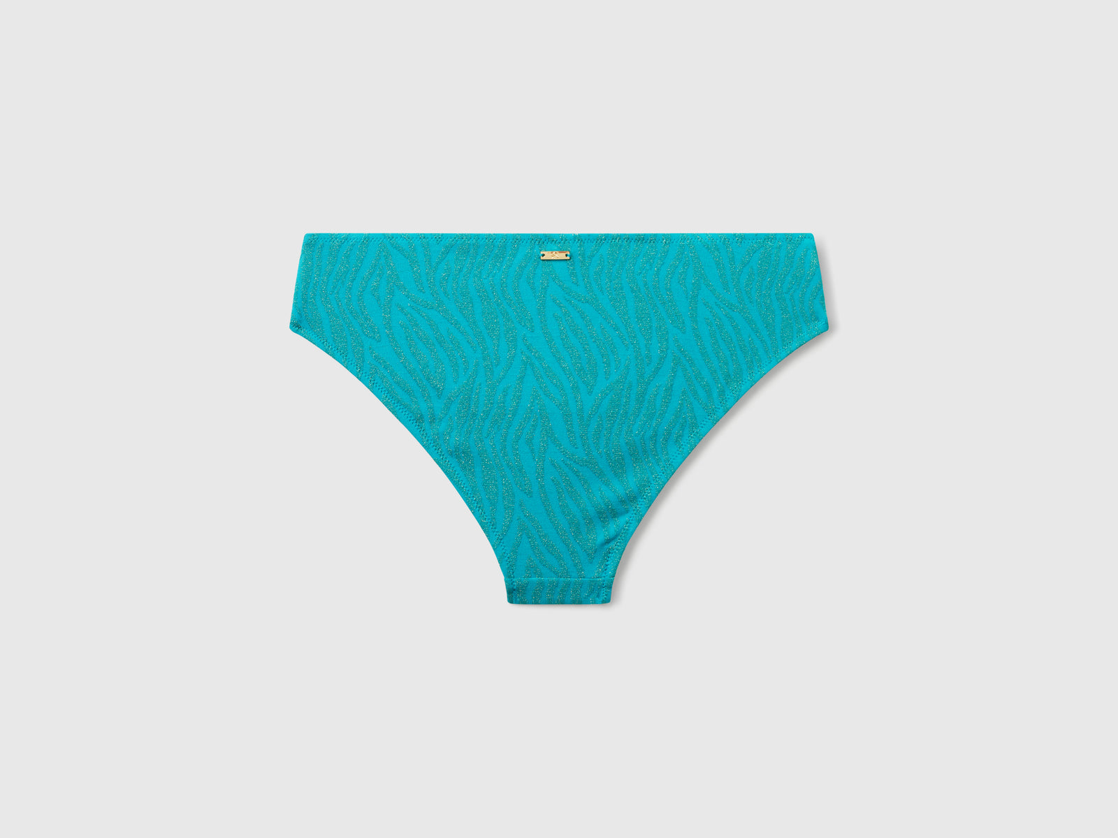 Slip costume animalier fianco alto da donna turchese 2 | Benetton Outlet