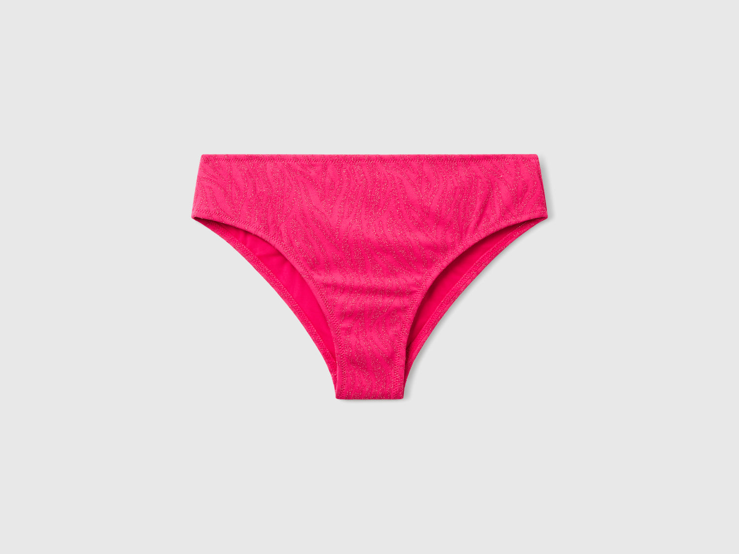 Slip costume animalier fianco alto da donna fucsia | Benetton Outlet