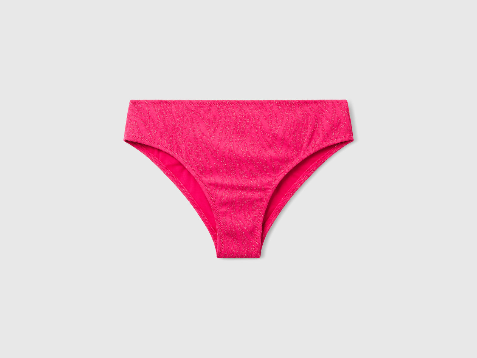 Slip costume animalier fianco alto da donna fucsia | Benetton Outlet
