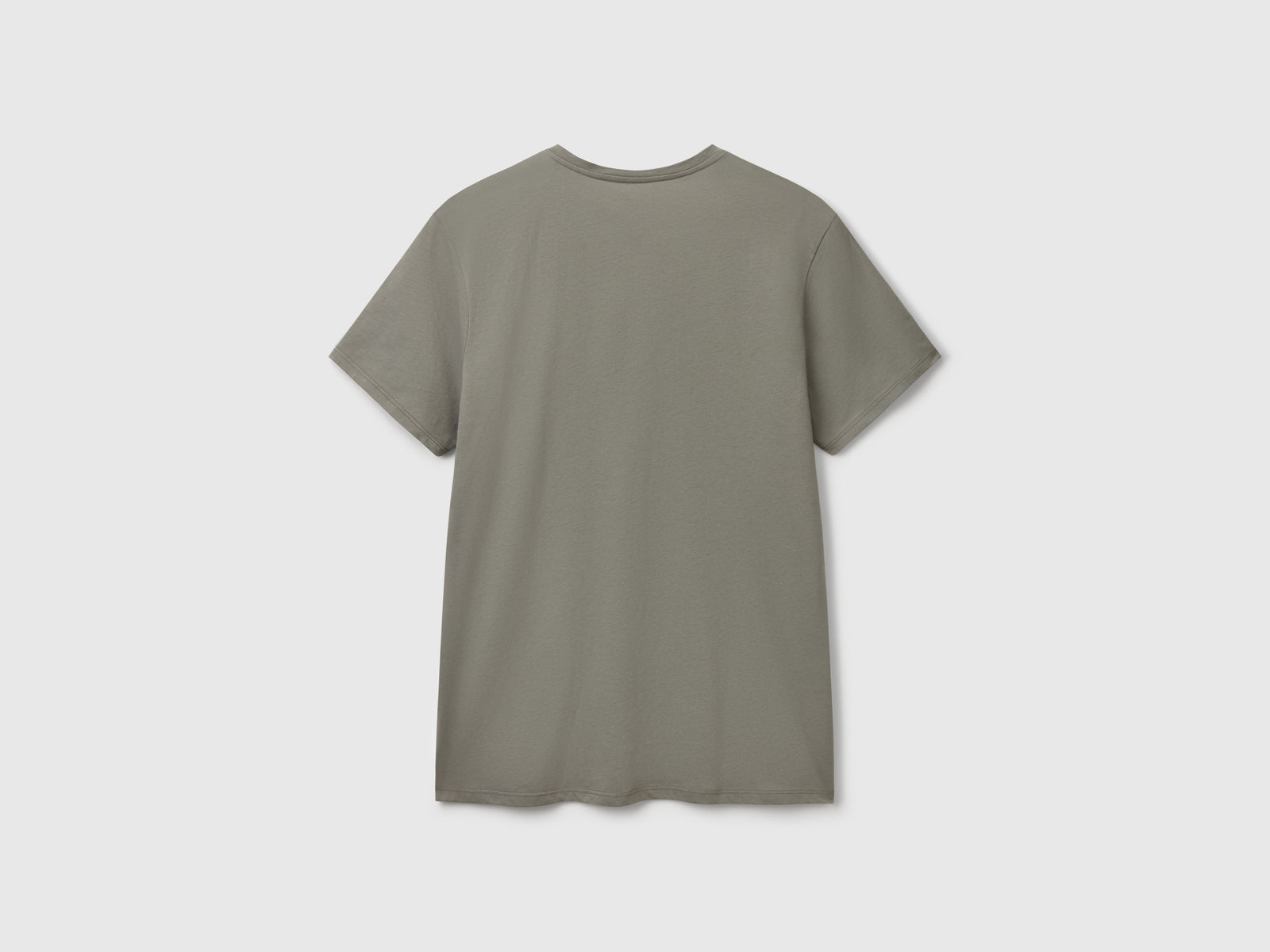 T-shirt in cotone a fibra lunga da uomo verde chiaro 2 | Benetton Outlet