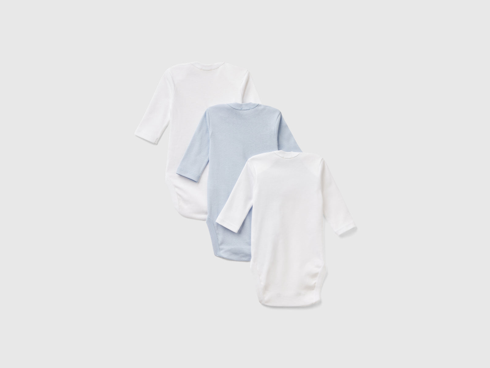 Tre body tinta unita in cotone da neonato multi-color 2 | Benetton Outlet