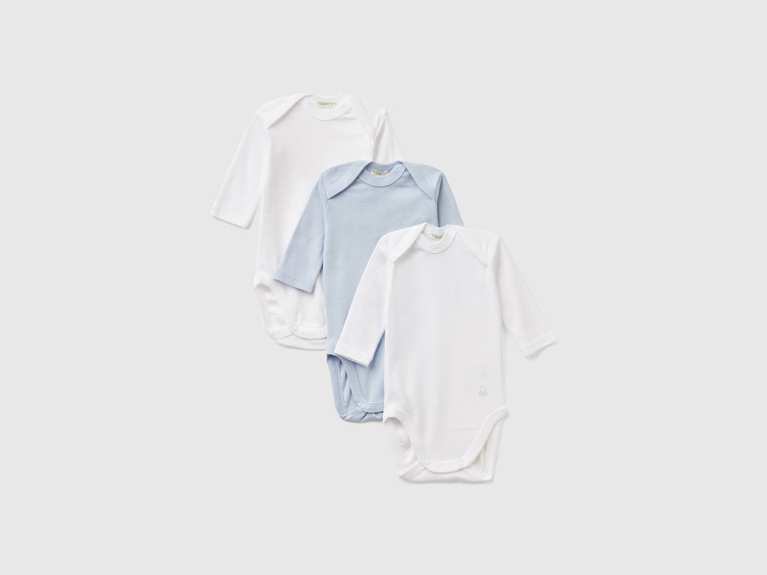 Tre body tinta unita in cotone da neonato multi-color | Benetton Outlet