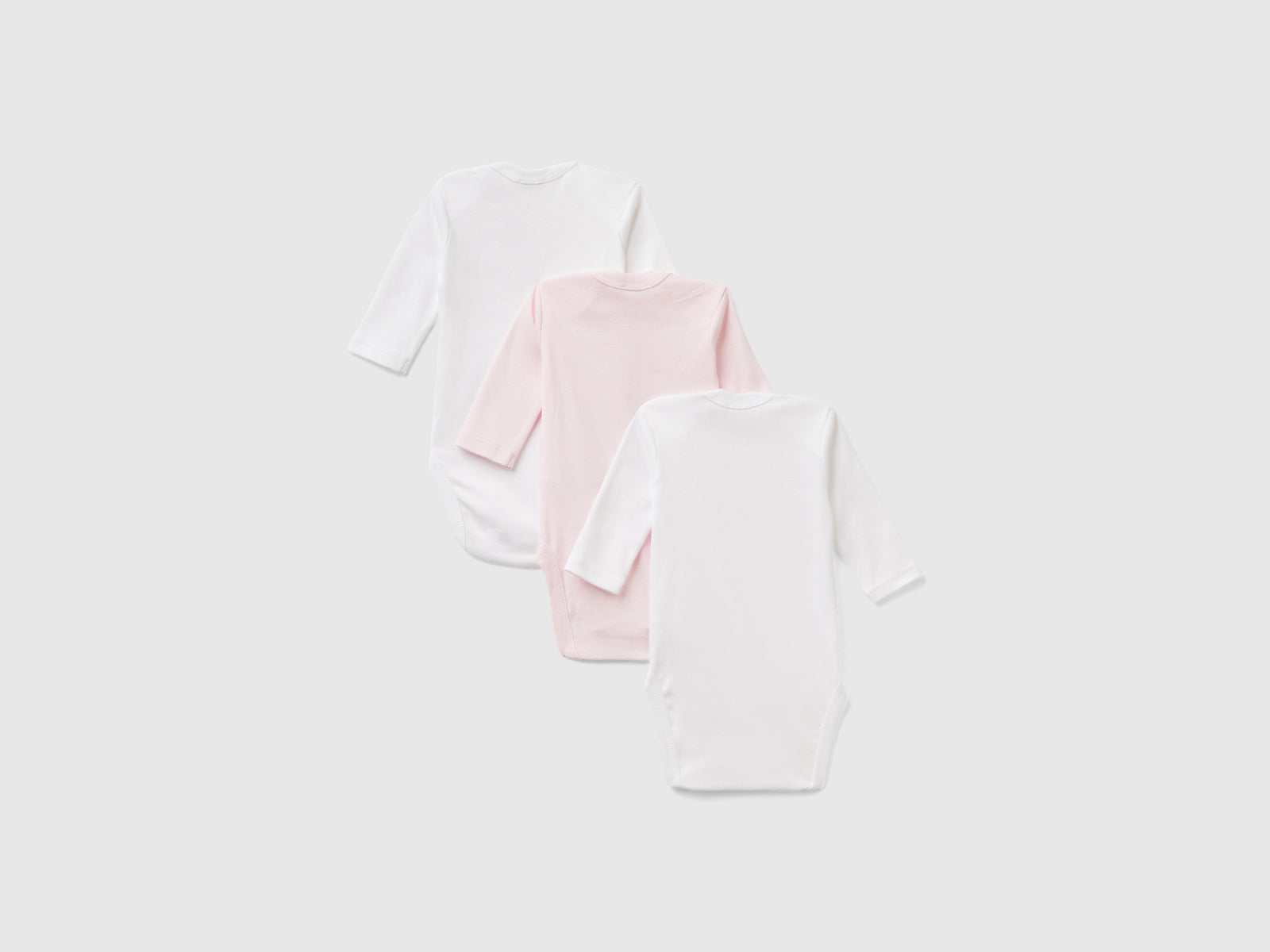 Tre body tinta unita in cotone da neonato multi-color 2 | Benetton Outlet