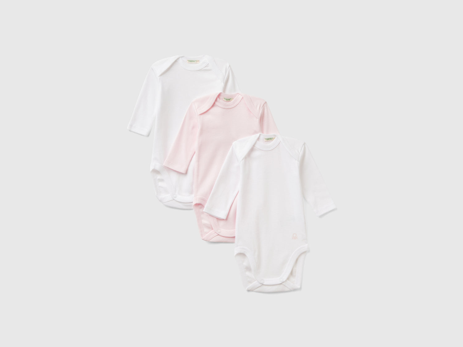 Tre body tinta unita in cotone da neonato multi-color | Benetton Outlet