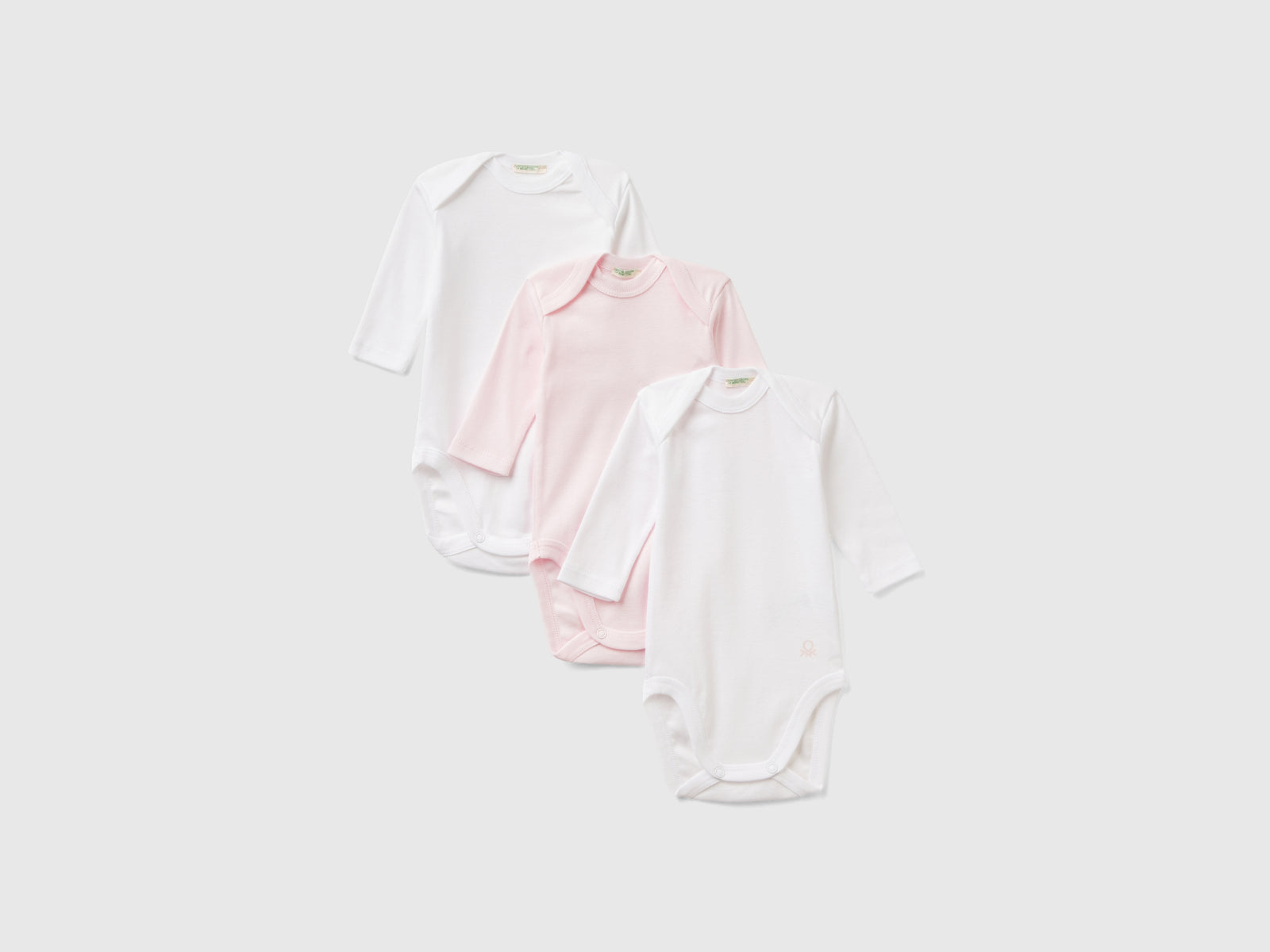 Tre body tinta unita in cotone da neonato multi-color | Benetton Outlet