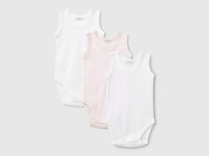 Tre body smanicati in cotone