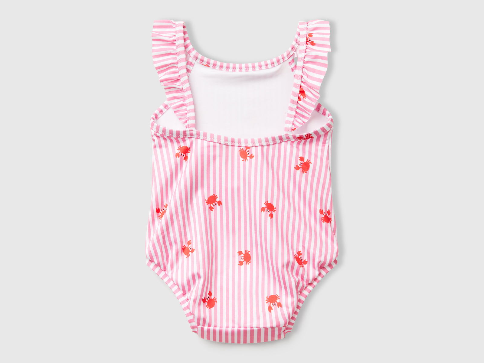 Costume intero a righe con granchi da neonato rosa 2 | Benetton Outlet