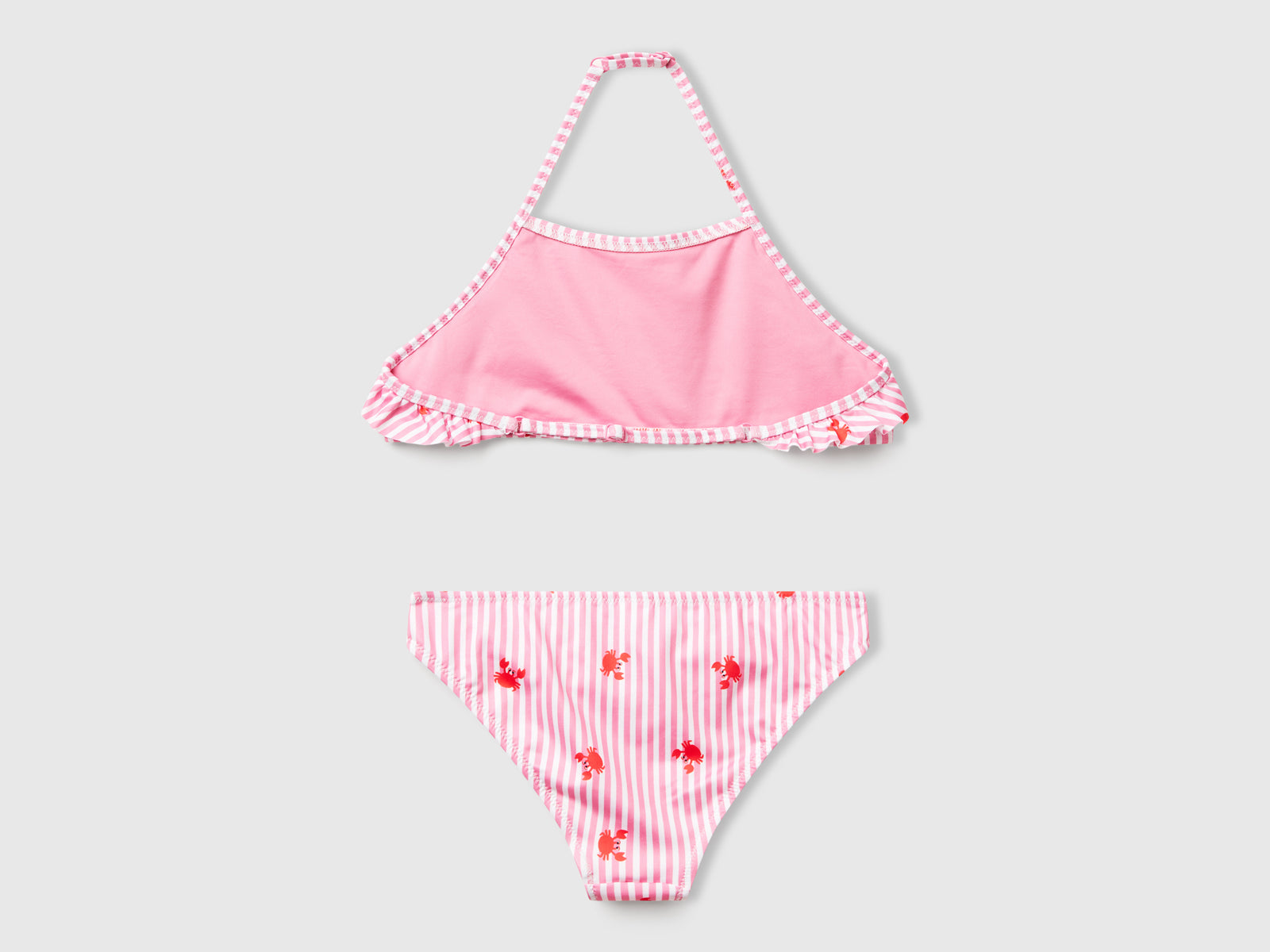 Bikini mare a righe con granchi da bambina rosa 2 | Benetton Outlet