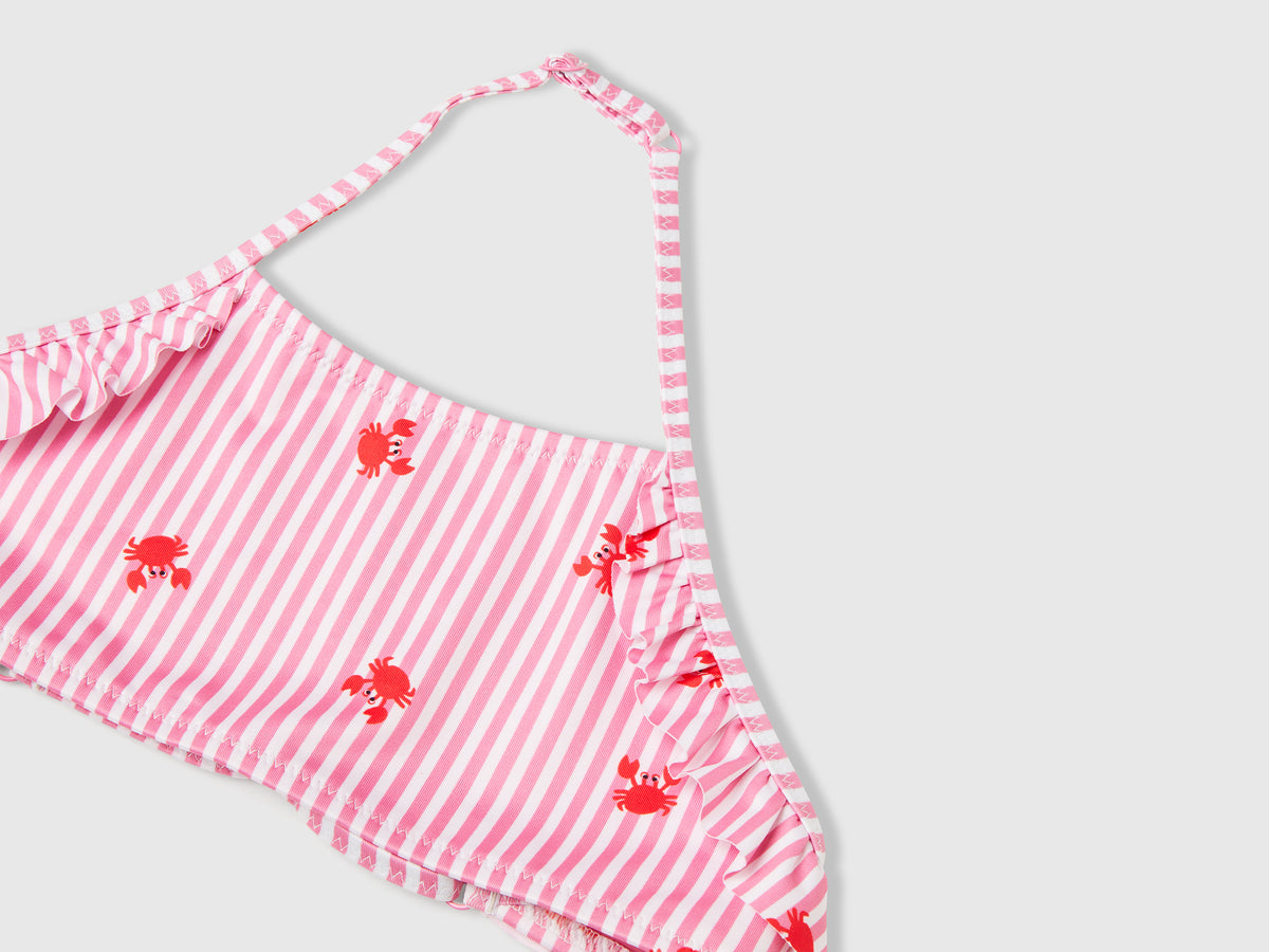 Bikini mare a righe con granchi