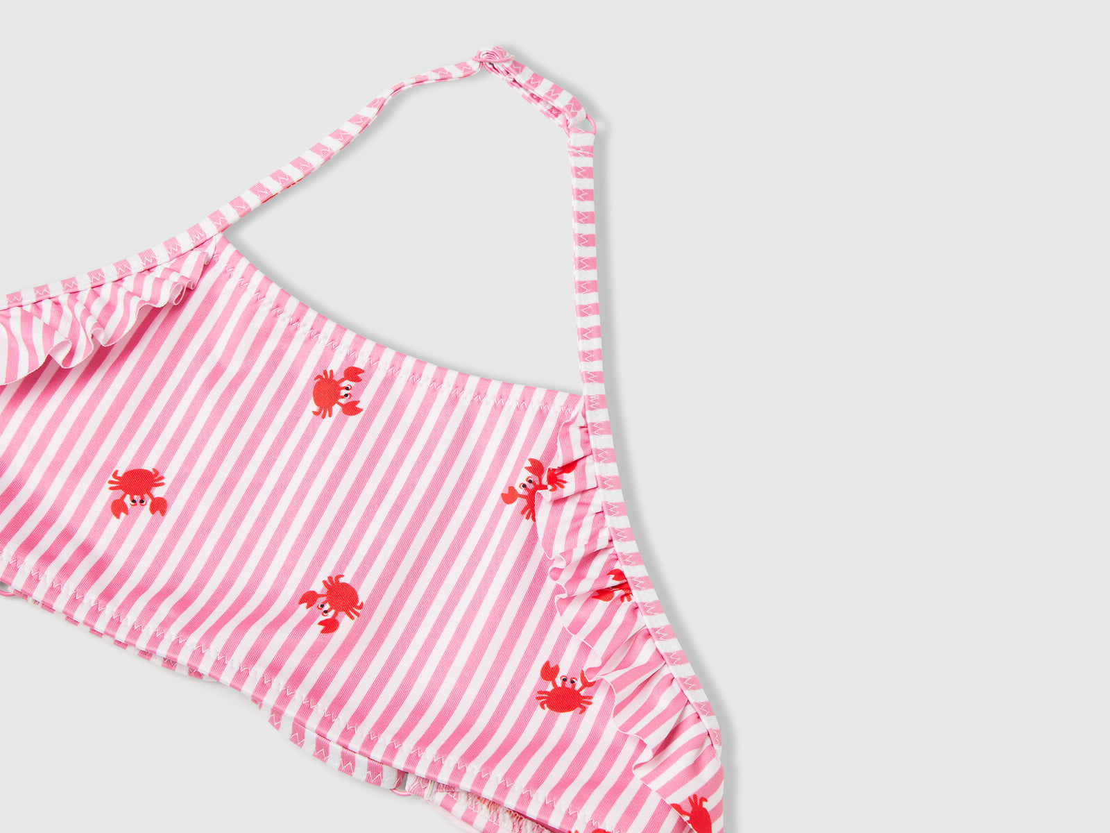 Bikini mare a righe con granchi da bambina rosa 3 | Benetton Outlet