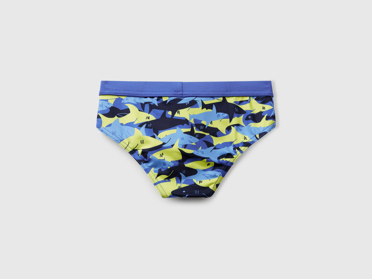 Slip mare con stampa squali