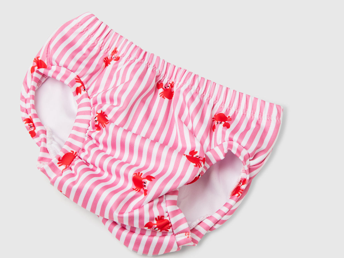 Slip costume a righe con granchi