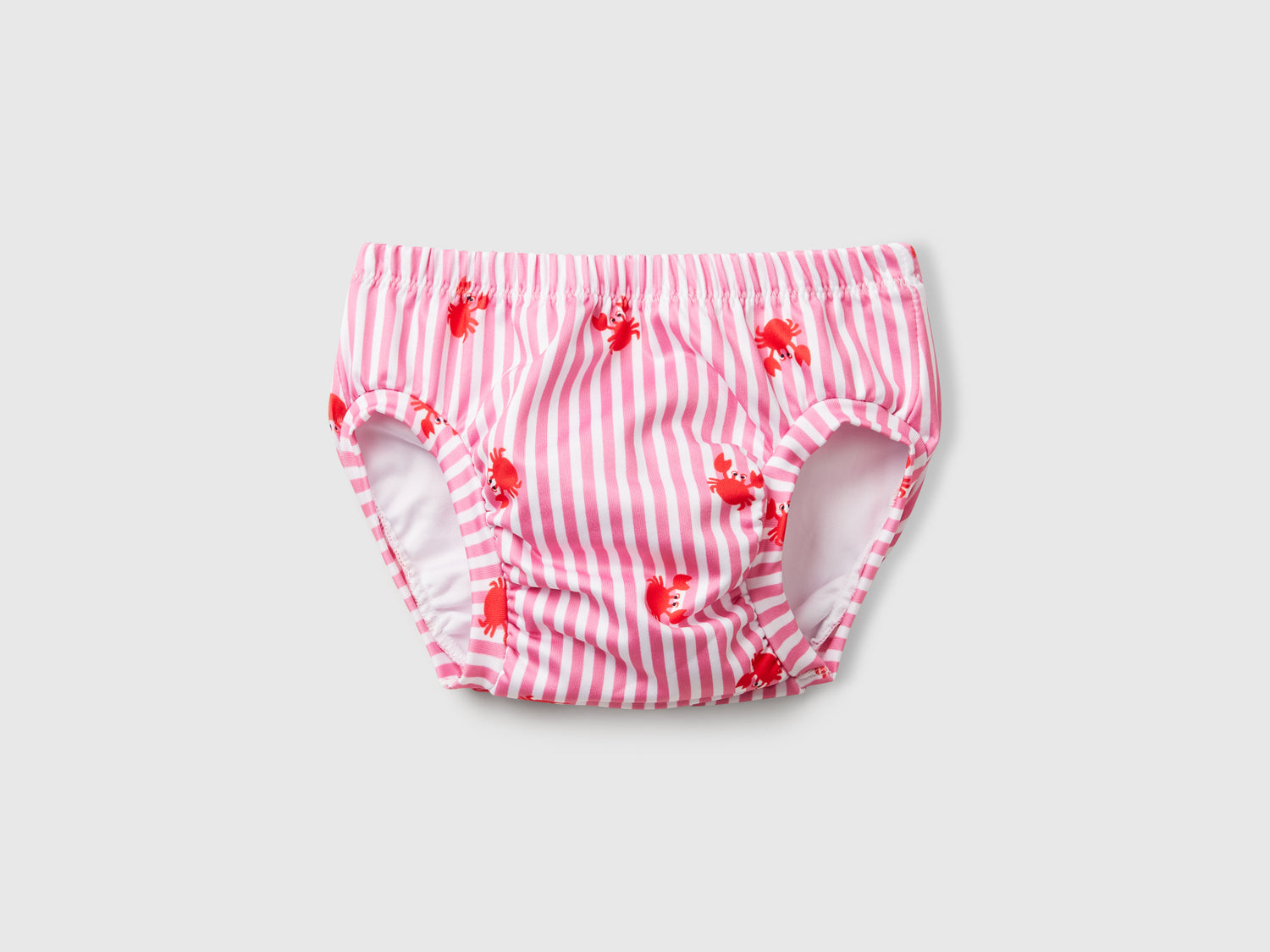 Slip costume a righe con granchi da neonato rosa | Benetton Outlet