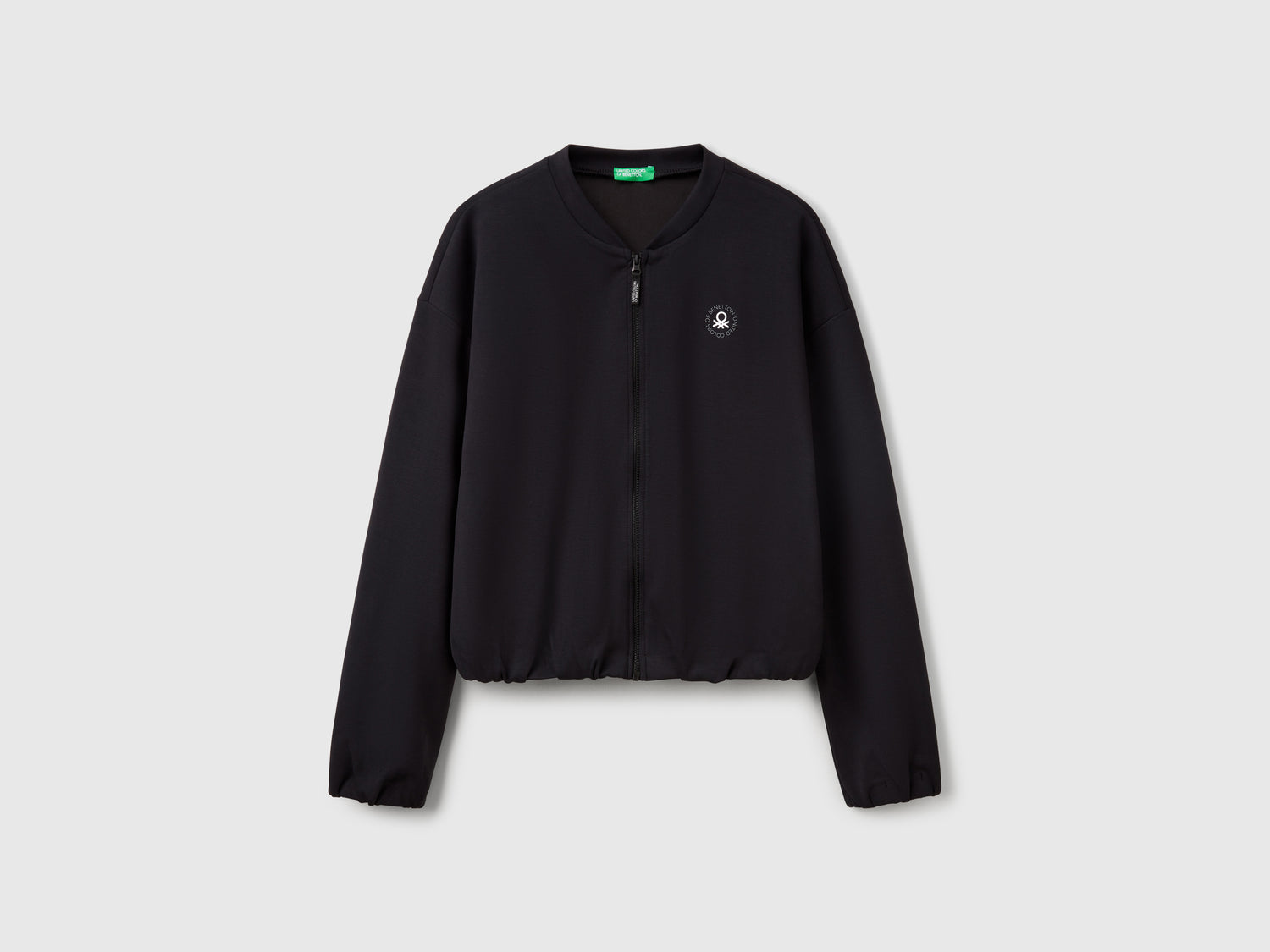 Felpa con zip in MODAL da donna nero | Benetton Outlet
