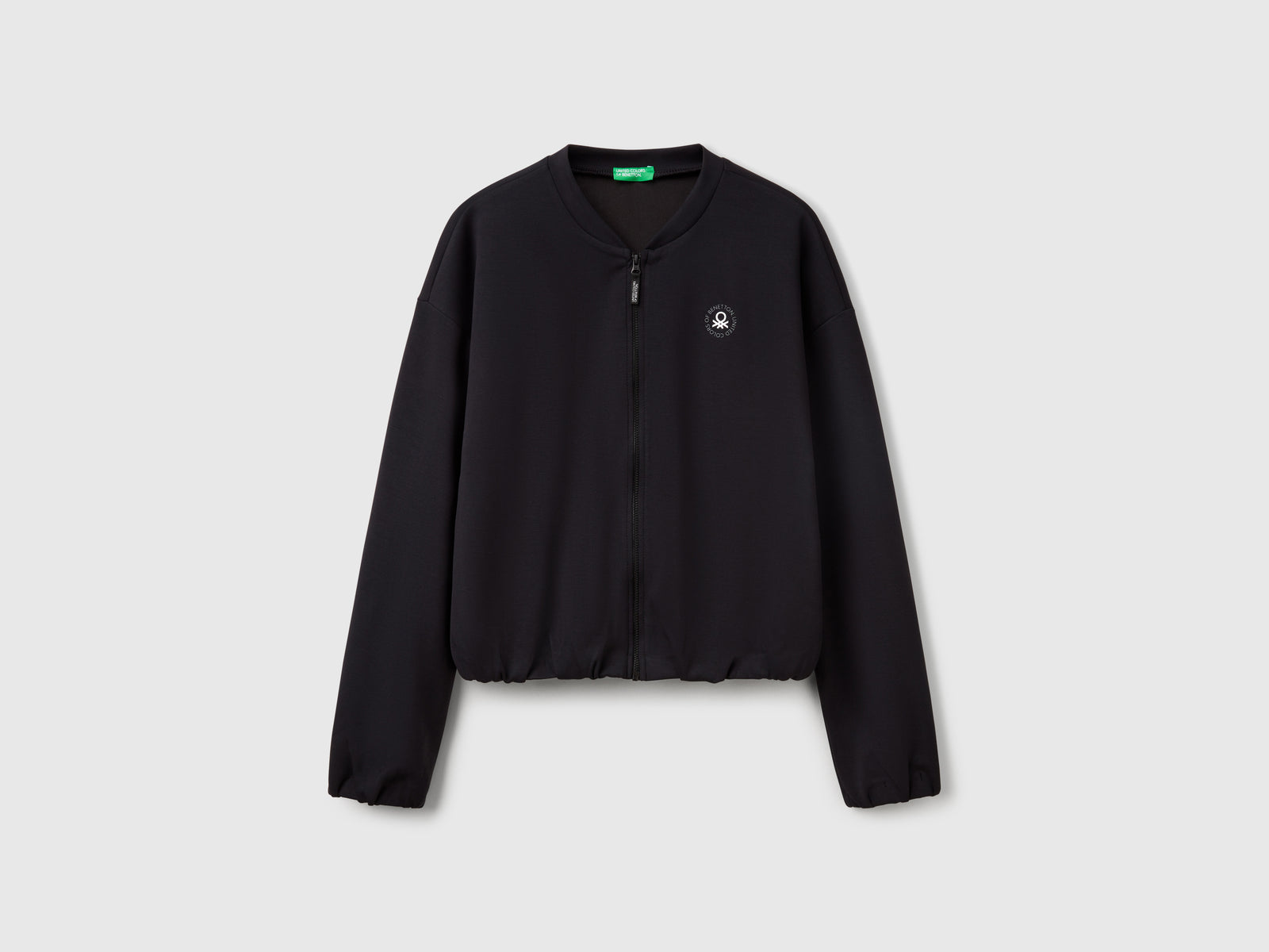 Felpa con zip in MODAL da donna nero | Benetton Outlet