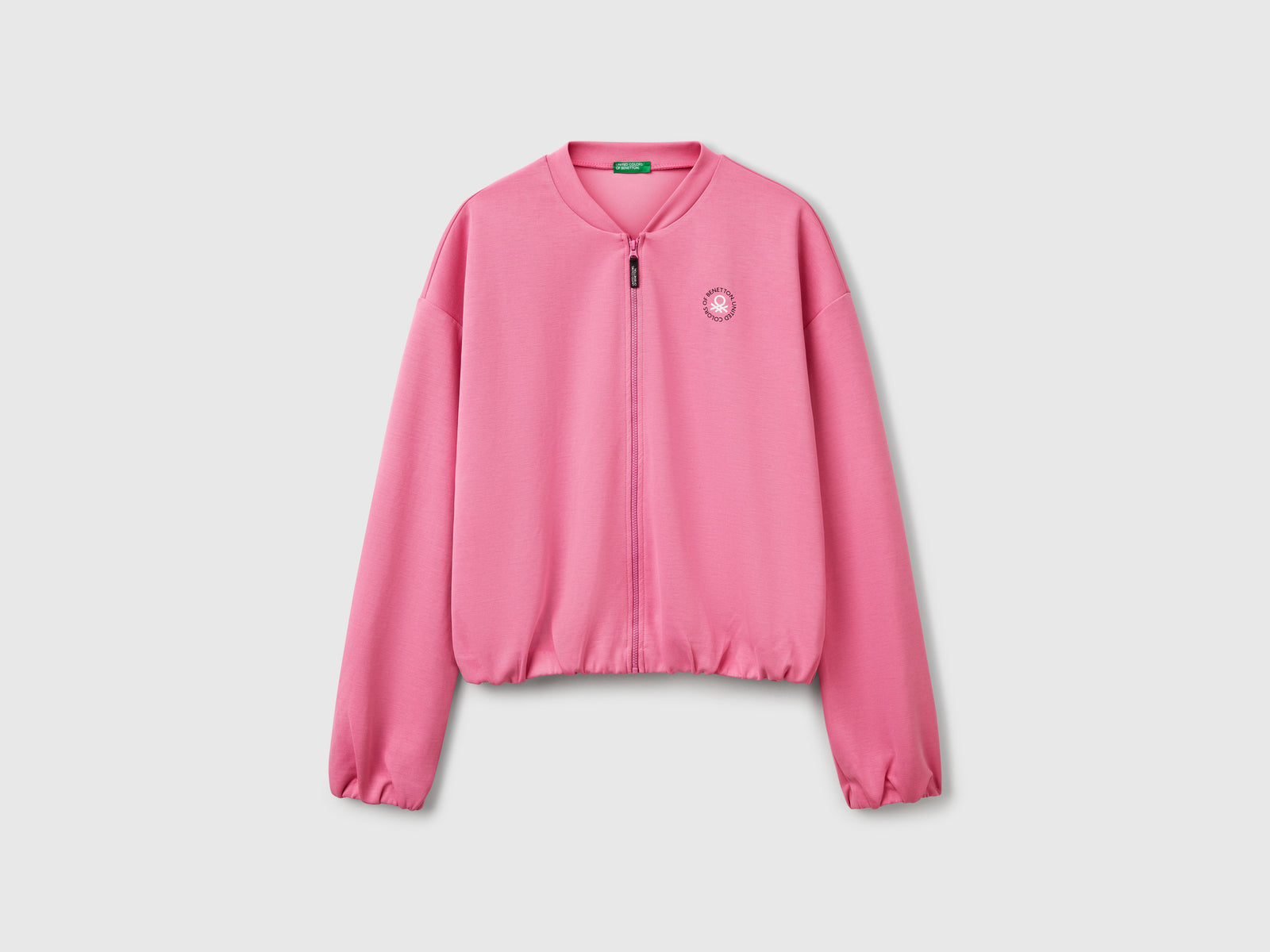 Felpa con zip in MODAL da donna rosa | Benetton Outlet