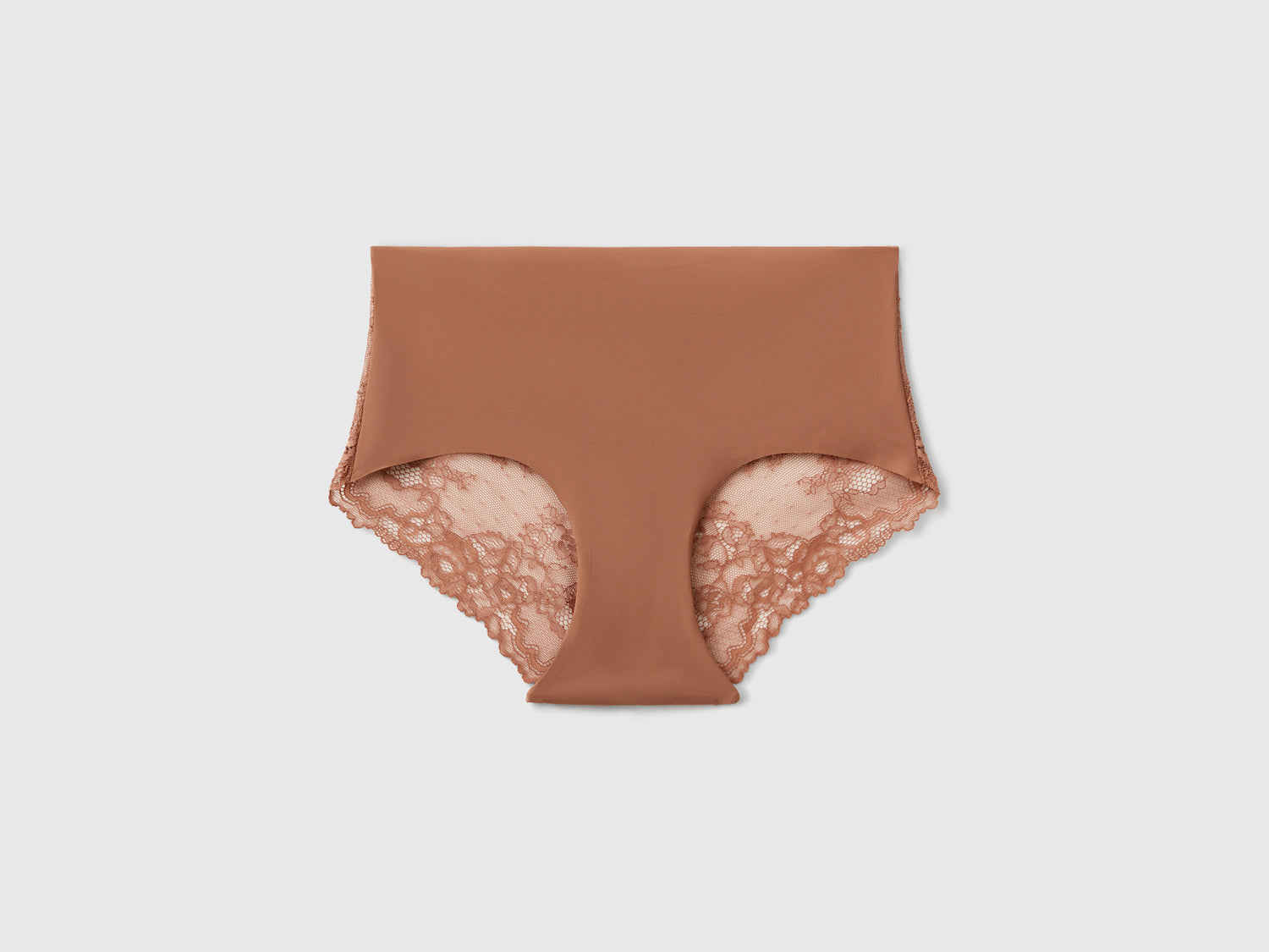 Culotte elasticizzate con pizzo da donna marrone | Benetton Outlet