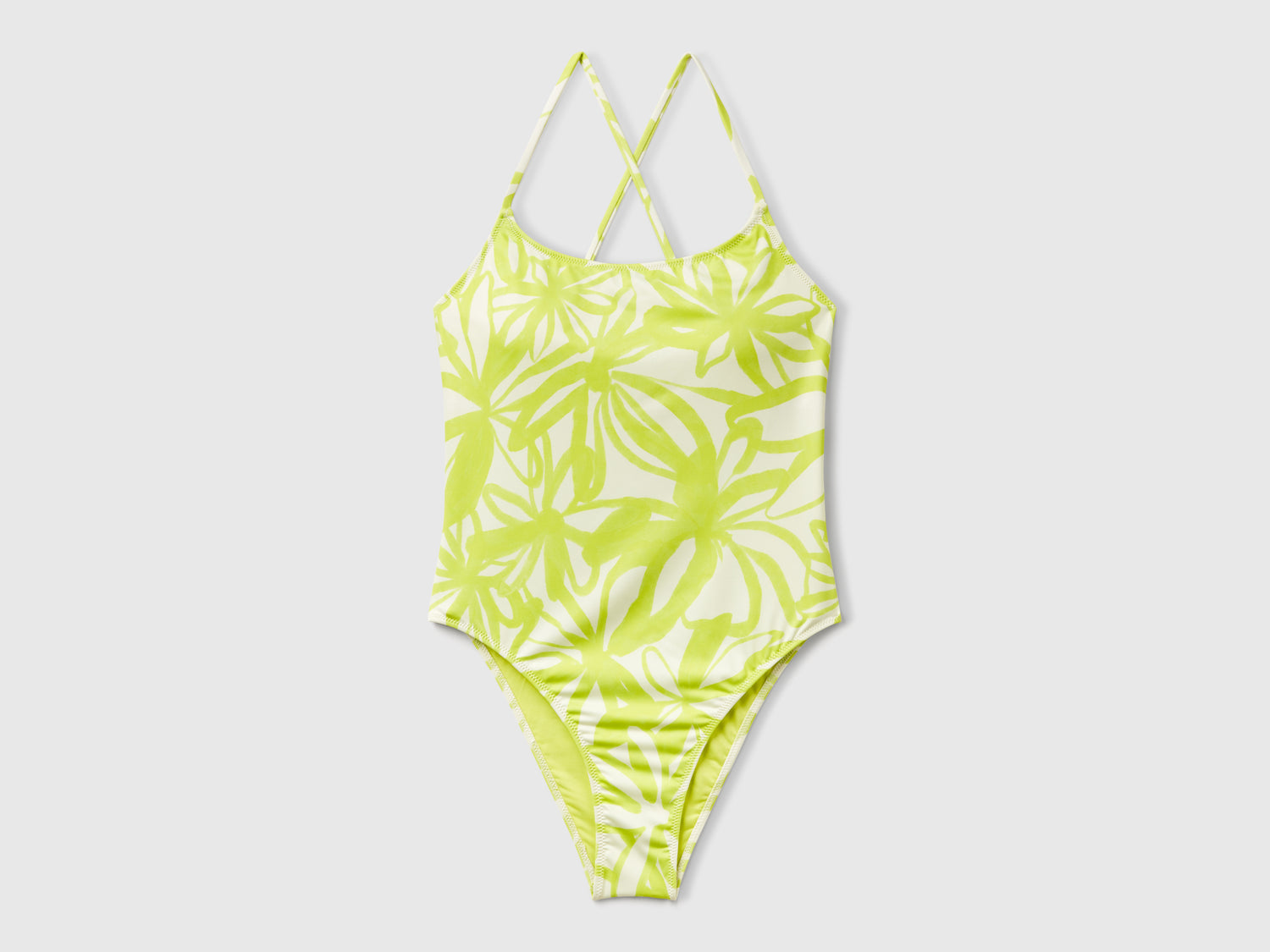 Costume intero a fiori da donna lime | Benetton Outlet