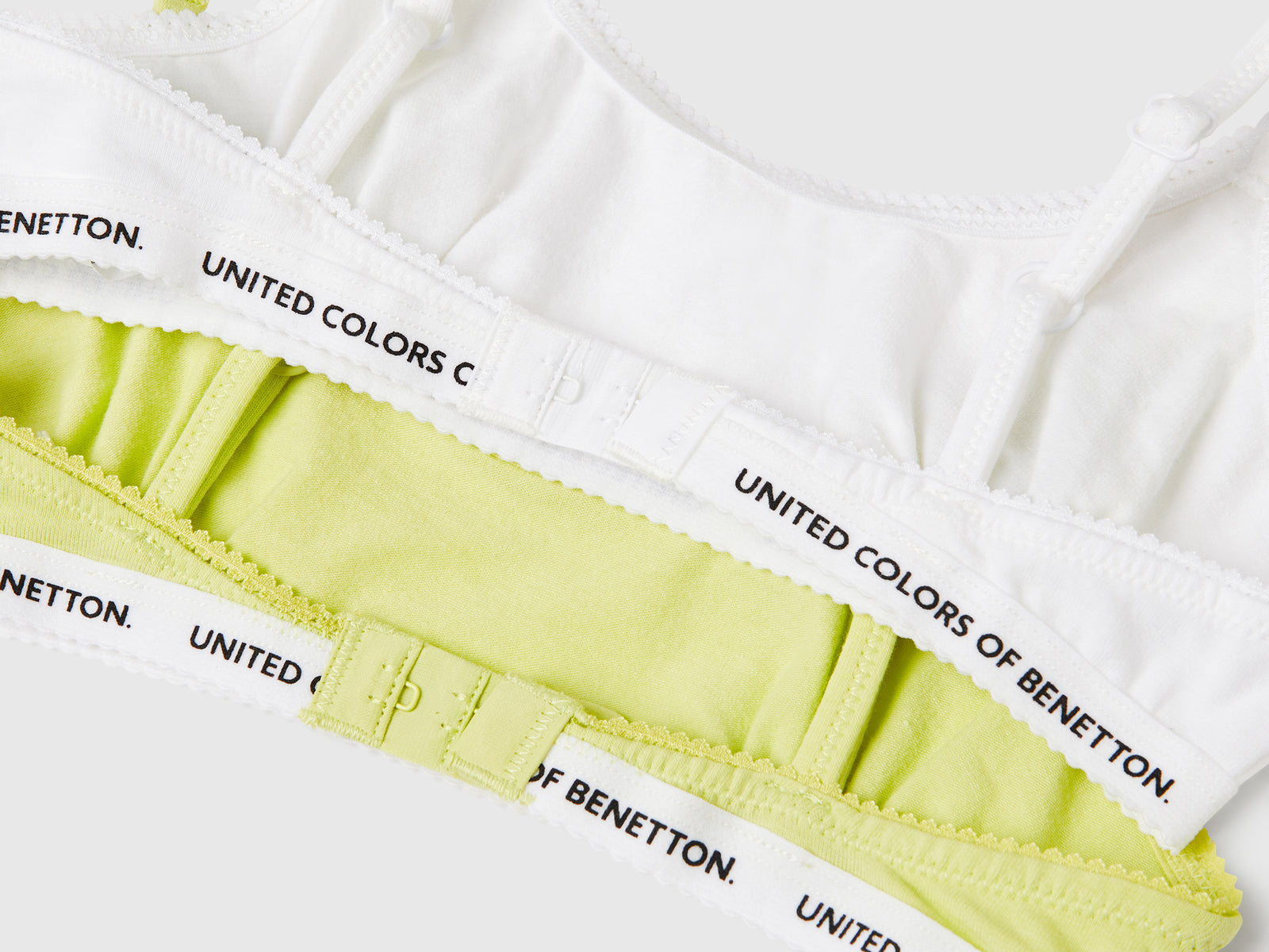 Due brassiere in cotone elasticizzato da bambina multi-color 3 | Benetton Outlet